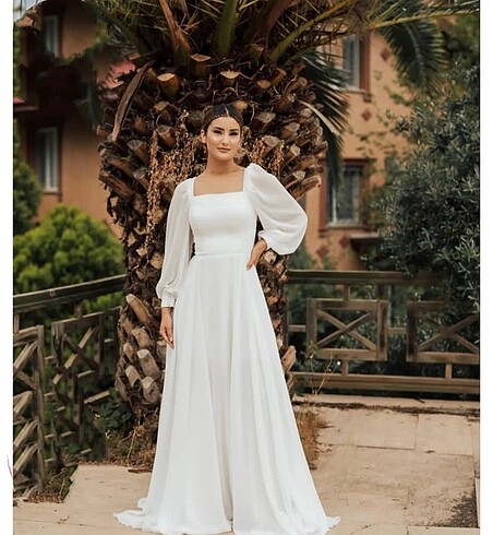 Nikah elbisesi düz gelinlik