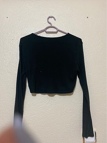 m Beden Siyah crop bluz