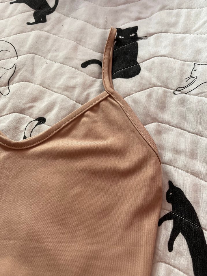 Bej Kadın Kısa Tulum, Askılı, Midi Boy - Görsel 2