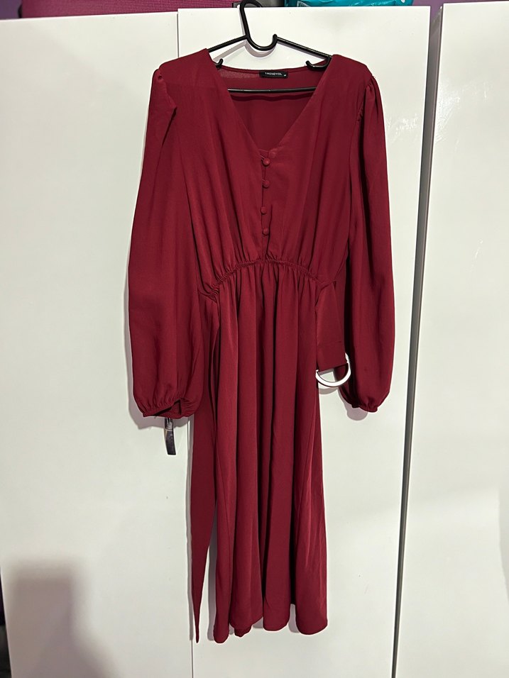 Düğmeli Midiboy Elbise - Görsel 3