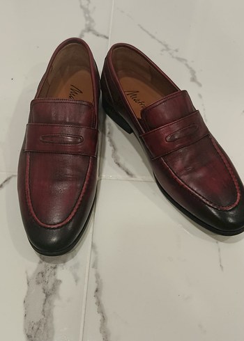 Bordo orjinal  Deri erkek Klasik Ayakkabı - Görsel 3