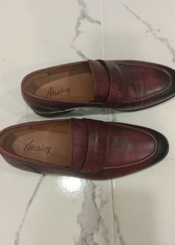 Bordo orjinal  Deri erkek Klasik Ayakkabı - Görsel 5