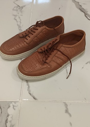 Kahverengi orjinal Deri Bağcıklı Sokak Stili Ayakkabı - Görsel 5