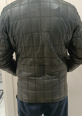 Matras Düğmeli siyah Deri Erkek Ceket - Görsel 3