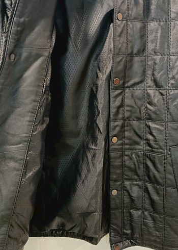 Matras Düğmeli siyah Deri Erkek Ceket - Görsel 5