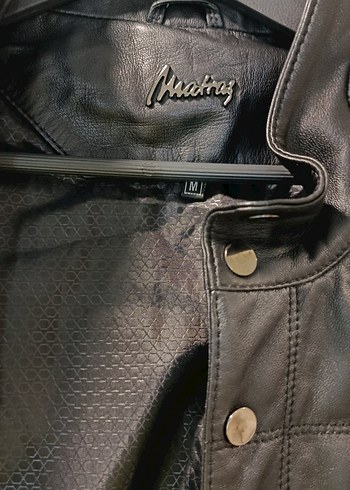 Matras Düğmeli siyah Deri Erkek Ceket - Görsel 6