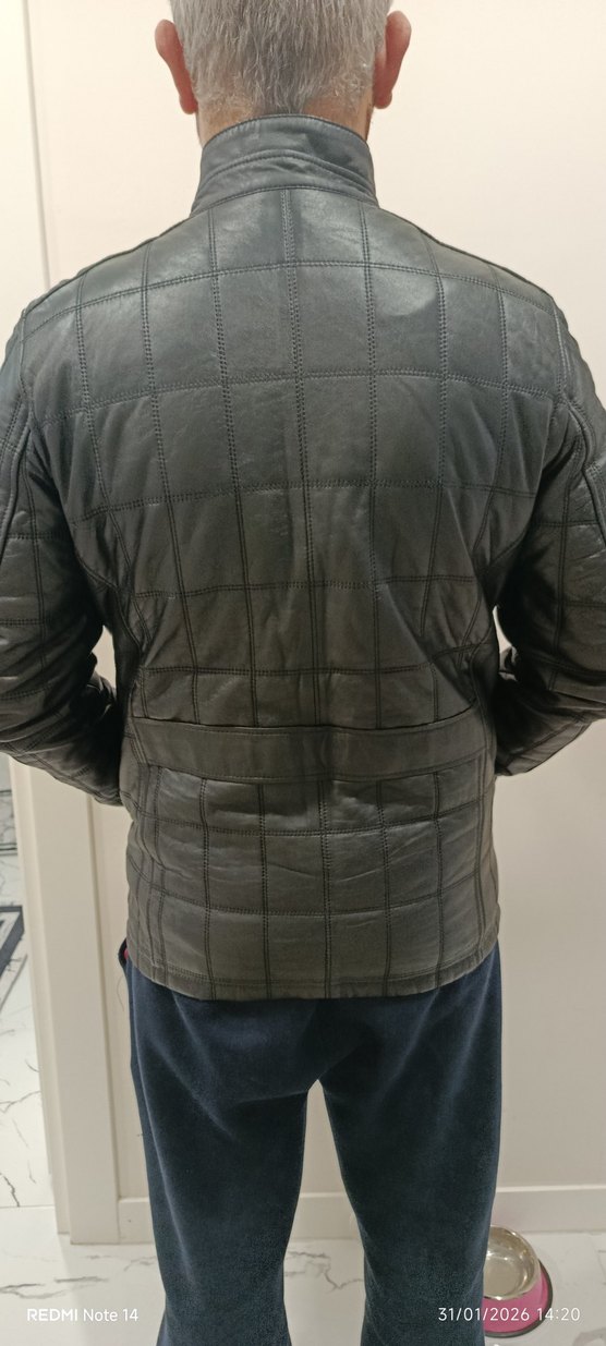 Matras Düğmeli siyah Deri Erkek Ceket - Görsel 3