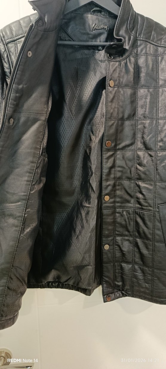 Matras Düğmeli siyah Deri Erkek Ceket - Görsel 5