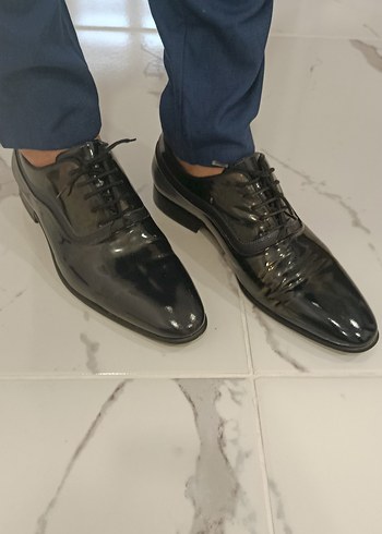 Parlak Siyah Klasik deri  Erkek Ayakkabı - Görsel 2