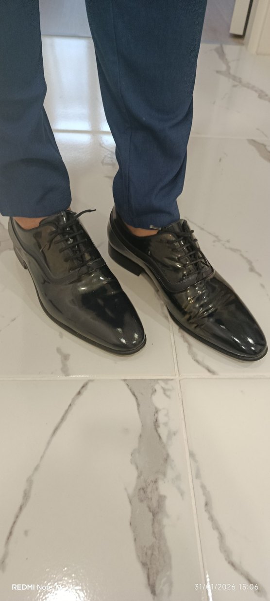 Parlak Siyah Klasik deri  Erkek Ayakkabı - Görsel 2