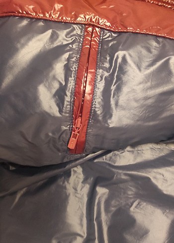 Parlak Bordo Unisex Kışlık Mont Kapüşonlu - Görsel 4