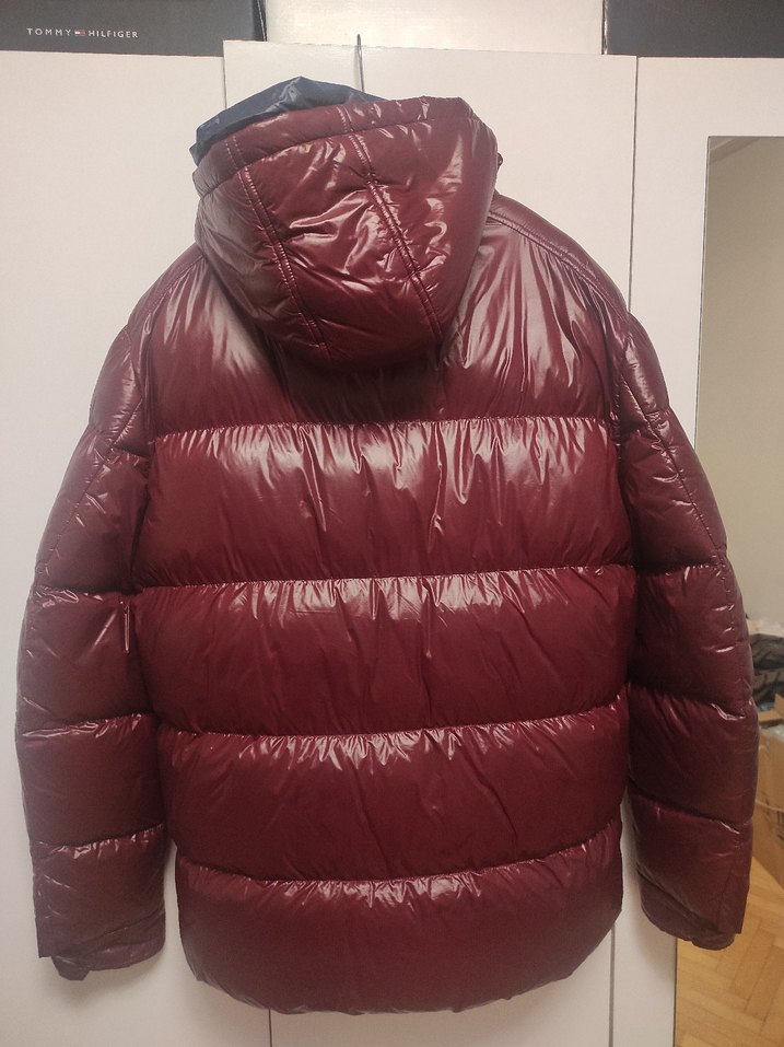 Parlak Bordo Unisex Kışlık Mont Kapüşonlu - Görsel 2