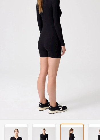 Los Ojos marka Düğmeli Siyah Kadın Tulum, Uzun Kollu - Görsel 2