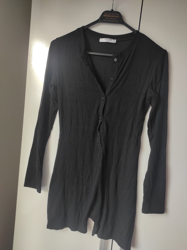 Los Ojos marka Düğmeli Siyah Kadın Tulum, Uzun Kollu - Görsel 3