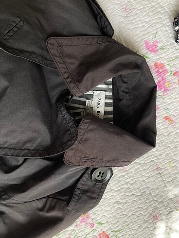 xs Beden gri Renk zara kısa trenchcoat