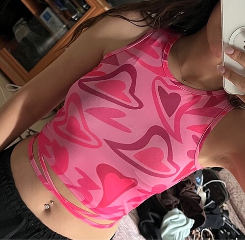 Pembe Kalpli Bağlamalı Crop
