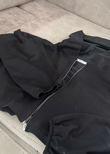 Diğer CEO Siyah Midi Ceketi Fermuarlı