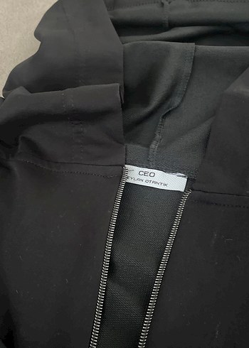 CEO Siyah Midi Ceketi Fermuarlı