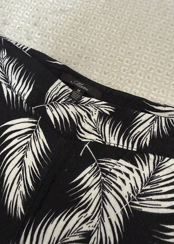 Kadın Siyah Baskılı Bol Kesim Pantolon - Görsel 4