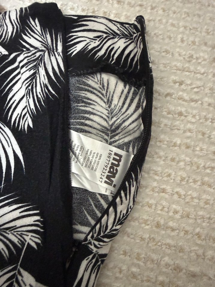 Kadın Siyah Baskılı Bol Kesim Pantolon - Görsel 5