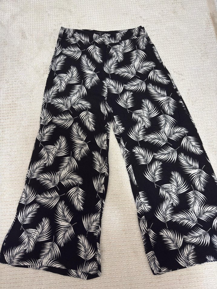 Kadın Siyah Baskılı Bol Kesim Pantolon - Görsel 2