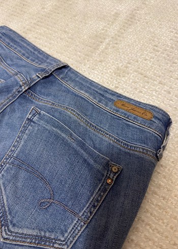 Mavi Düğmeli Kadın Denim Pantolon - Görsel 4