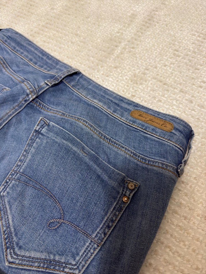 Mavi Düğmeli Kadın Denim Pantolon - Görsel 4