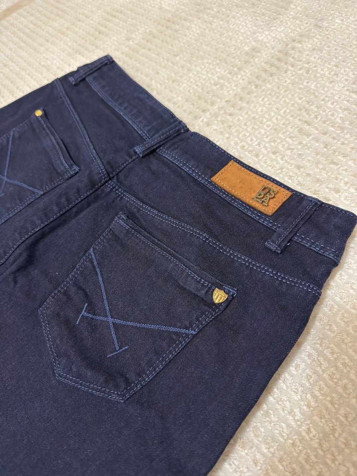 Lacivert Kadın Denim Midi Etek - Görsel 5