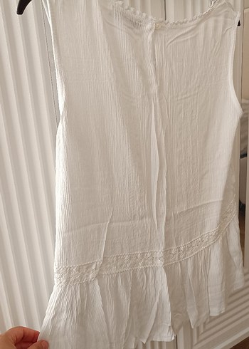 Beyaz Bohem Nakışlı Kolsuz Bluz - Görsel 7