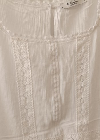 Beyaz Bohem Nakışlı Kolsuz Bluz - Görsel 5