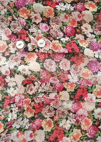 Çiçek Desenli Fırfırlı Uzun Kollu Bluz - Görsel 5