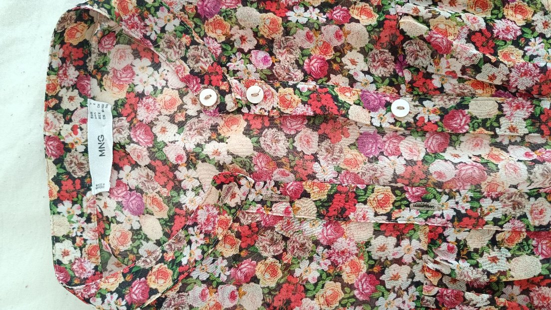 Çiçek Desenli Fırfırlı Uzun Kollu Bluz - Görsel 5