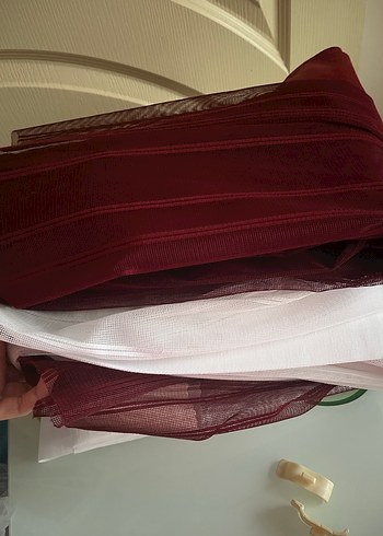 Bordo Çizgili Modern dikey Perde - Görsel 8