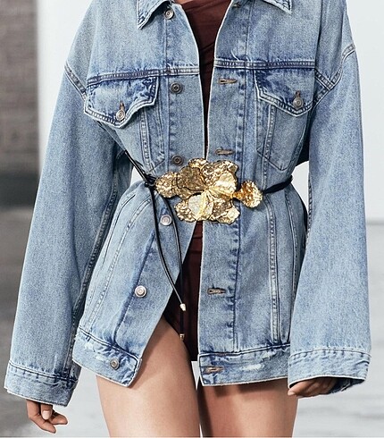 Zara Zara Çiçekli ip bağlamalı kemer