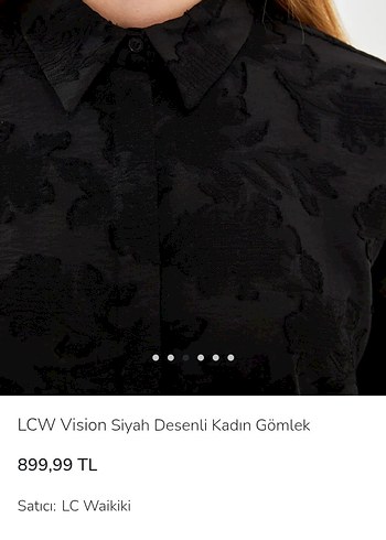 xs Beden LC Waikiki Vision Siyah Desenli Gömlek