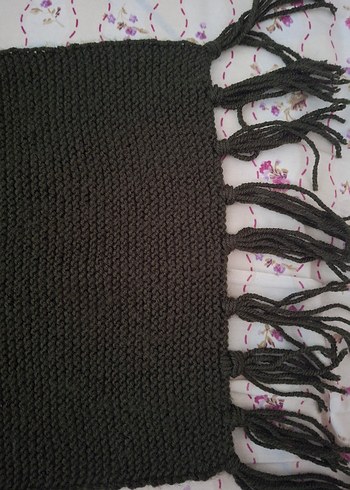 Haki Örgü Atkı Bere Takım - Görsel 4