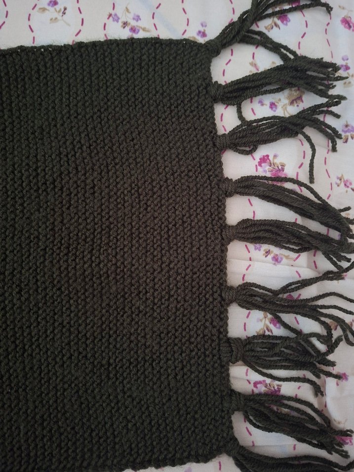 Haki Örgü Atkı Bere Takım - Görsel 4