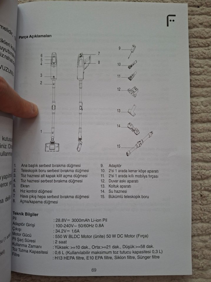 Fakir BoltX Plus Aqua Dikey Süpürge - Görsel 5