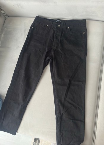 Düz Siyah erkek Denim Pantolon - Görsel 4