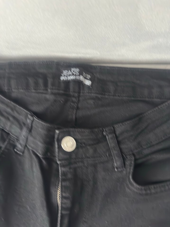 Düz Siyah erkek Denim Pantolon - Görsel 2