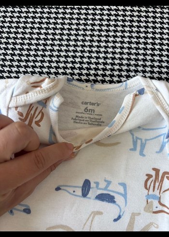 Kısa Kollu Desenli Pamuklu Bebek Body - Görsel 3