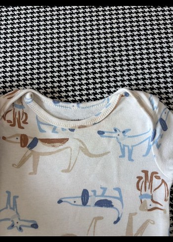 Kısa Kollu Desenli Pamuklu Bebek Body - Görsel 2