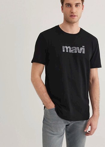 Mavi Siyah Erkek Tişört