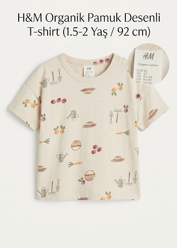 H&M Organik Pamuklu Bebek T Shirtu