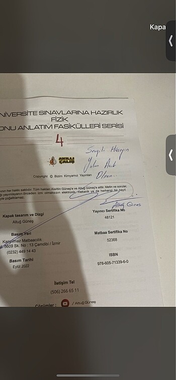  Beden Renk altuğ güneş ayt fizik set