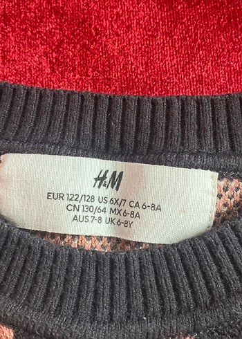 H&M Pembe Çiçek Desenli Örgü çocuk Süveter