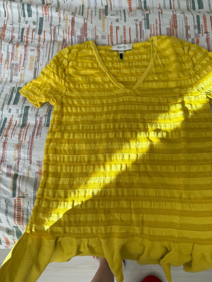 IPEKYOL Sarı Parlak bluz - Görsel 2