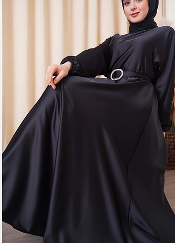 42 Beden siyah Renk Elbise#satenelbise #siyahelbise#şikelbise 