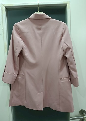 Pembe Midi Kadın Blazer Ceket - Görsel 3