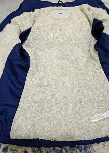 Mavi Kadın Midi Kışlık Mont Kürklü - Görsel 3